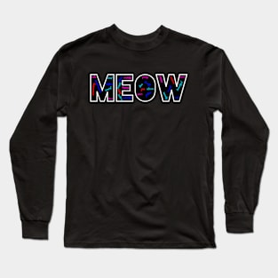 Meow word cloud. Modern design! Long Sleeve T-Shirt